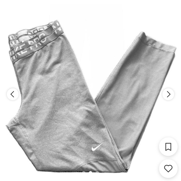 Nike Pants - Nike Pro half mesh gray capri leggings size S